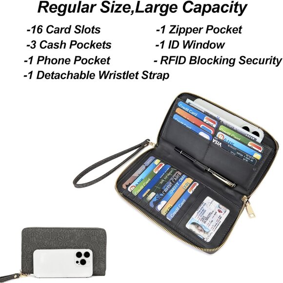 Chic Dark Grey 3-Piece Women's Purse and Wallet Set - Durable and Elegant Design - Picture 3 of 6